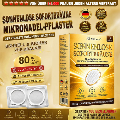 🔥 𝗡𝗮𝘁𝗿𝗮𝘃𝗼𝗿® Mikronadel-Bräunungspflaster: Natürlicher Bronze-Glow ohne UV & DHA