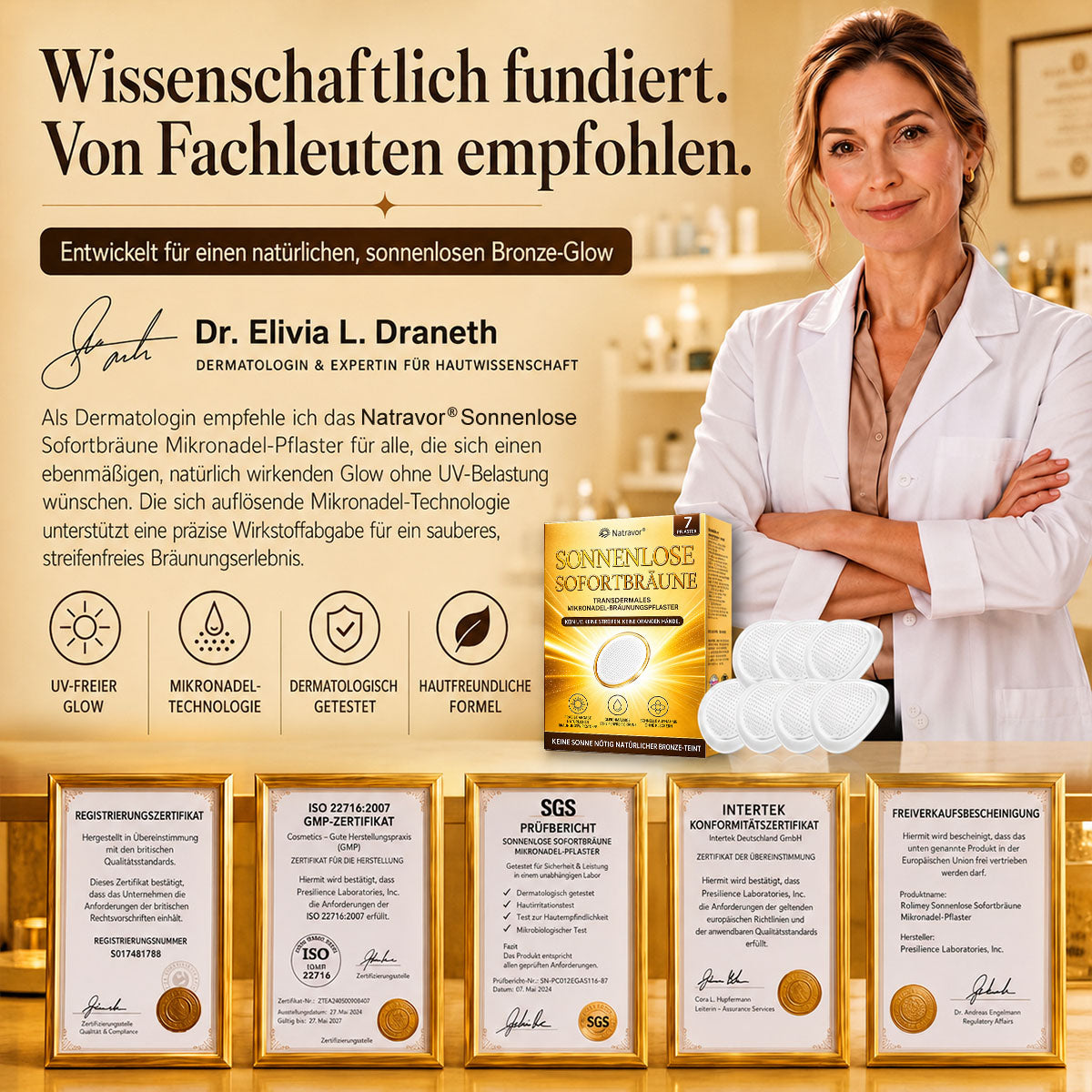 🔥 𝗡𝗮𝘁𝗿𝗮𝘃𝗼𝗿® Mikronadel-Bräunungspflaster: Natürlicher Bronze-Glow ohne UV & DHA